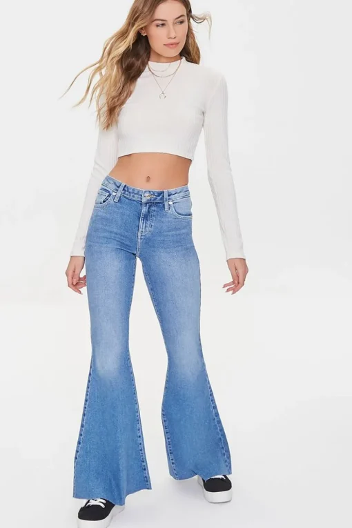 Raw-Cut Flare Jeans
