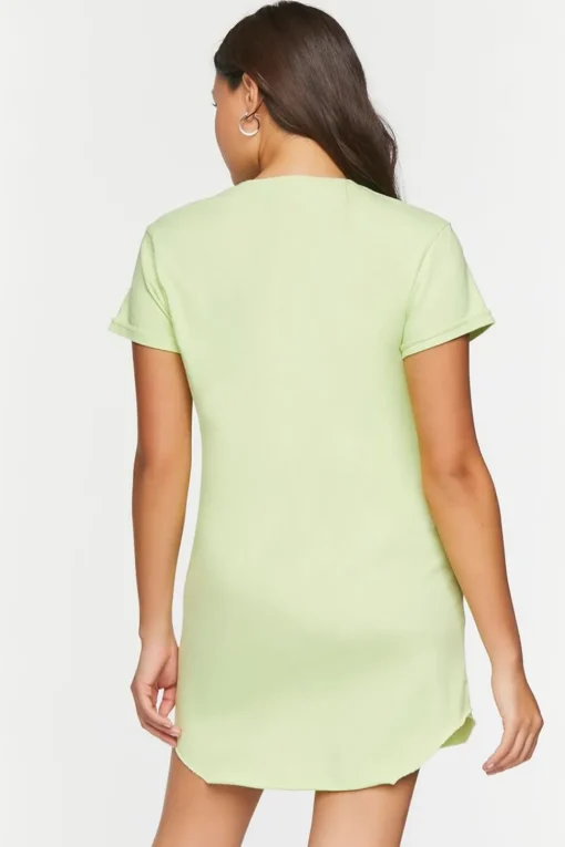 Raw-Cut Mini T-Shirt Dress