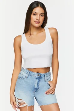 Recycled Cotton Distressed Denim Shorts