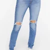 Recycled Cotton Distressed Skinny Jeans