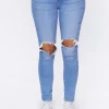 Recycled Cotton Distressed Skinny Jeans