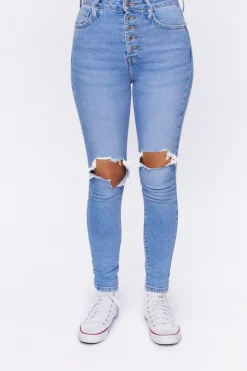Recycled Cotton Distressed Skinny Jeans