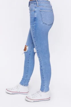 Recycled Cotton Distressed Skinny Jeans