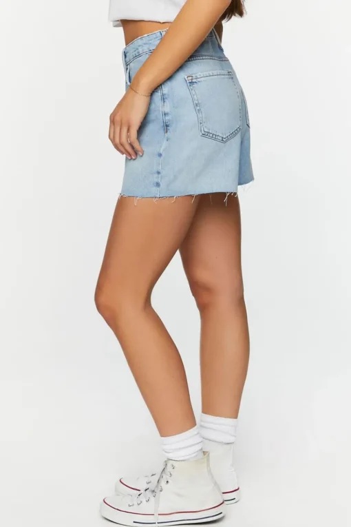 Recycled Cotton Distressed Denim Shorts