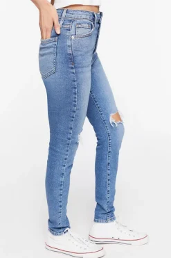 Recycled Cotton Distressed Skinny Jeans