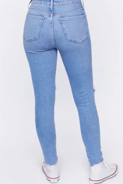 Recycled Cotton Distressed Skinny Jeans