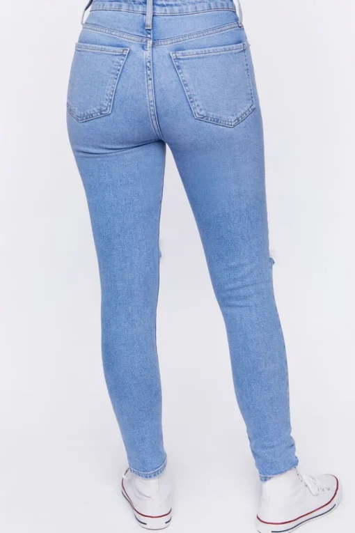 Recycled Cotton Distressed Skinny Jeans