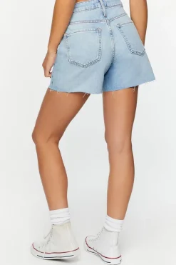 Recycled Cotton Distressed Denim Shorts
