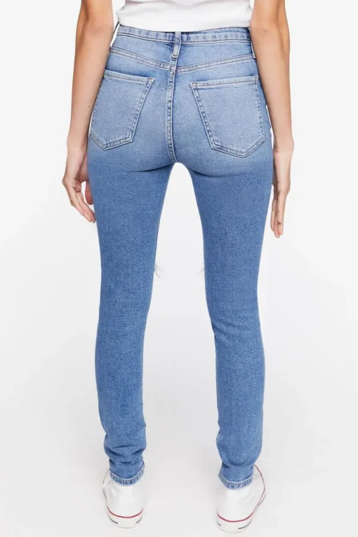 Recycled Cotton Distressed Skinny Jeans