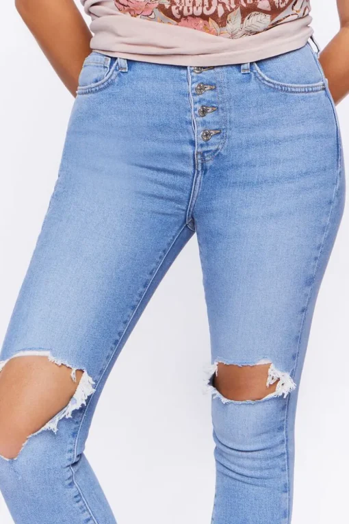 Recycled Cotton Distressed Skinny Jeans