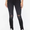Recycled Cotton High-Rise Distressed Jeans