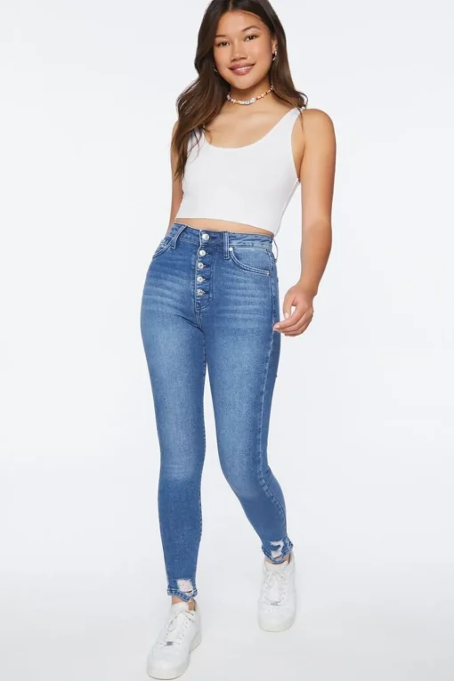 Recycled Cotton High-Rise Skinny Jeans