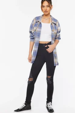 Recycled Cotton High-Rise Distressed Jeans