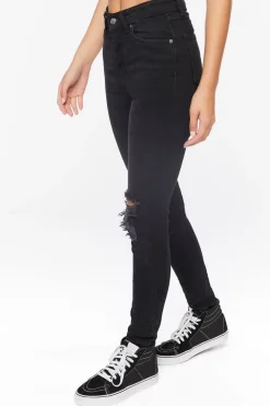 Recycled Cotton High-Rise Distressed Jeans