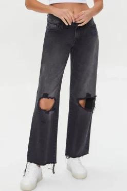 Recycled Cotton Low-Rise Straight-Leg Jeans