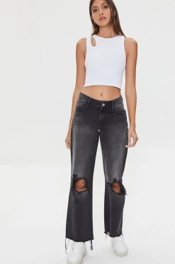 Recycled Cotton Low-Rise Straight-Leg Jeans