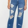 Recycled Cotton 90S-Fit Distressed Jeans