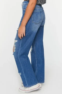 Recycled Cotton 90S-Fit Distressed Jeans