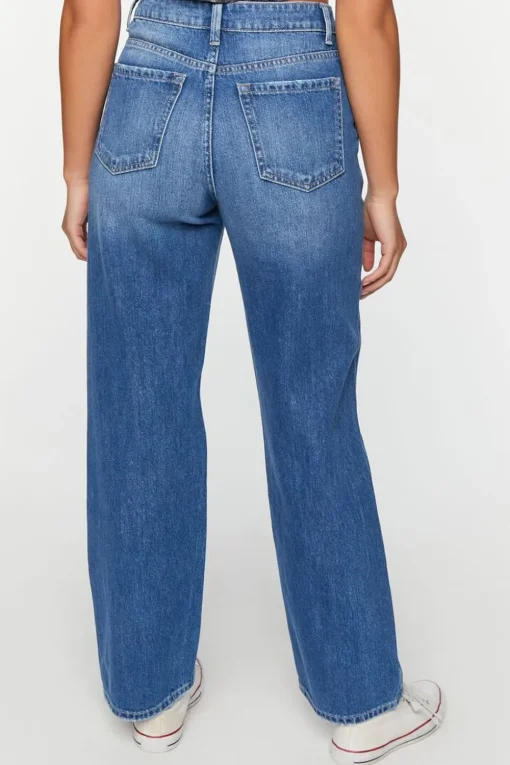 Recycled Cotton 90S-Fit Distressed Jeans