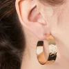 Recycled Metal Hammered Hoop Earrings