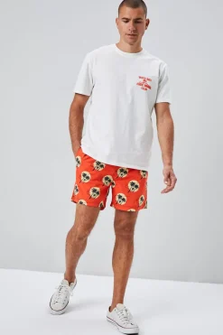Recycled Nylon Palm Tree Print Swim Trunks