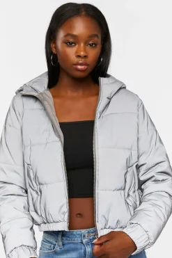 Reflective Hooded Puffer Jacket