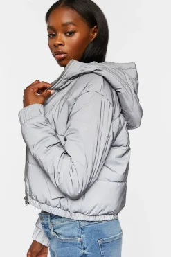 Reflective Hooded Puffer Jacket
