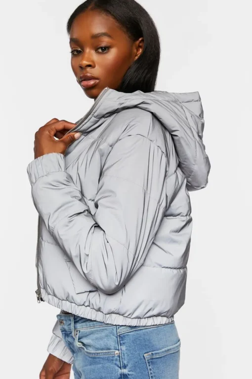 Reflective Hooded Puffer Jacket