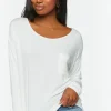 Relaxed Scoop-Neck Long-Sleeve Top
