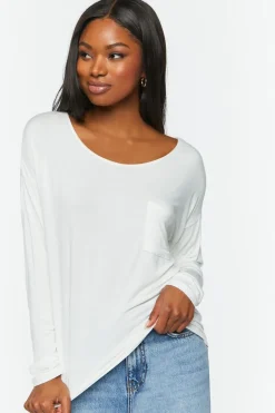 Relaxed Scoop-Neck Long-Sleeve Top