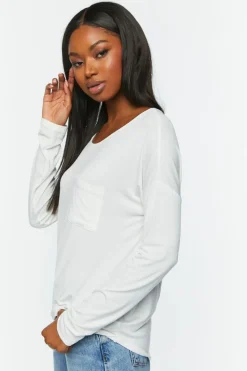 Relaxed Scoop-Neck Long-Sleeve Top