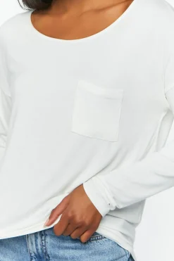 Relaxed Scoop-Neck Long-Sleeve Top