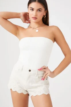 Retro High-Rise Denim Shorts
