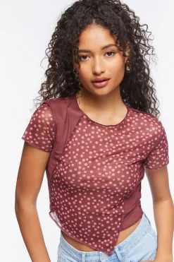 Reworked Ditsy Floral Mesh Tee