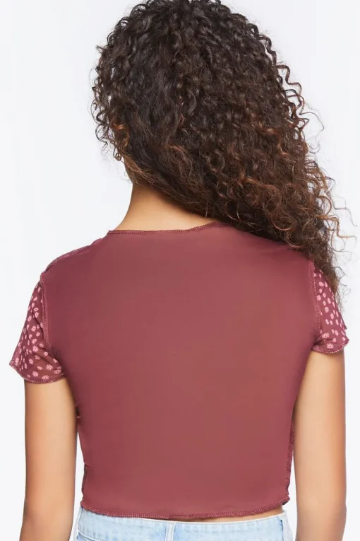 Reworked Ditsy Floral Mesh Tee