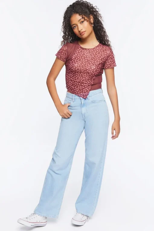 Reworked Ditsy Floral Mesh Tee