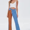 Reworked Faux Leather Jeans