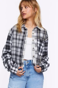 Reworked Mixed Plaid Flannel Shirt