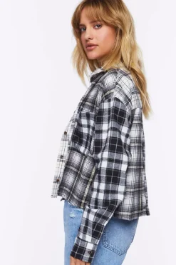 Reworked Mixed Plaid Flannel Shirt