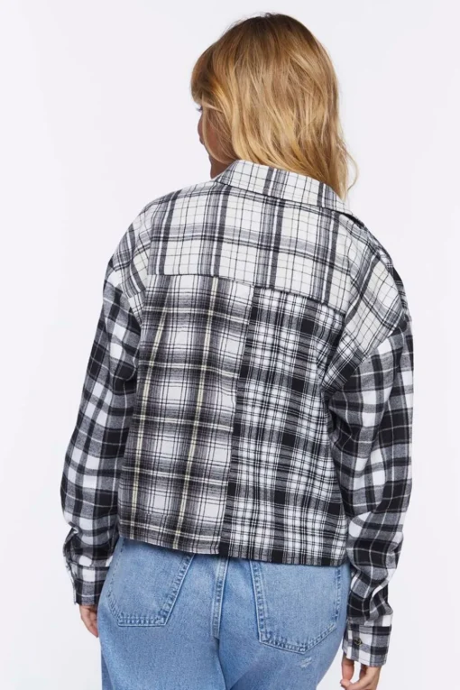 Reworked Mixed Plaid Flannel Shirt