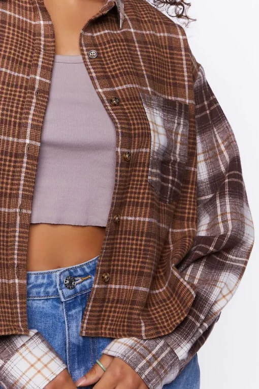 Reworked Plaid Boxy Flannel Shirt