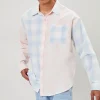 Reworked Plaid Button-Front Shirt
