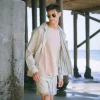 Reworked Striped Button-Front Shirt