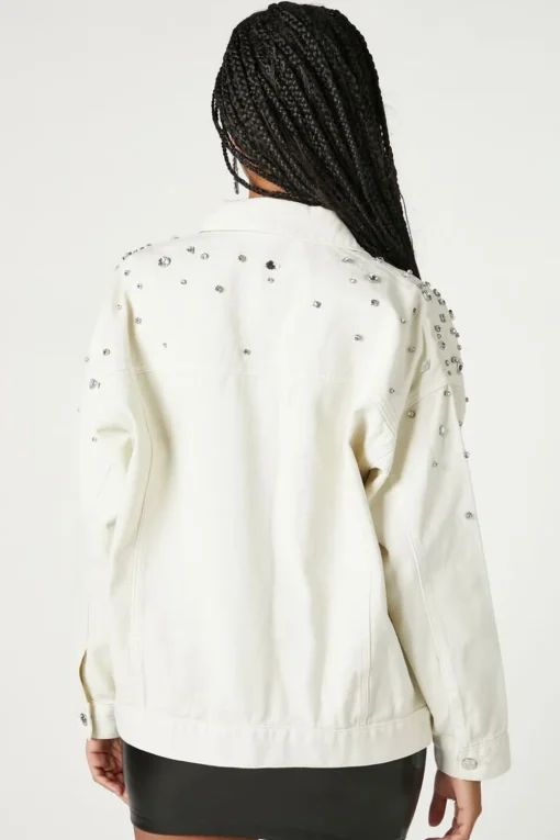 Rhinestone & Faux Gem Trucker Jacket