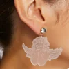 Rhinestone Angel Drop Earrings