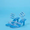 Rhinestone Ankle-Wrap Stiletto Heels