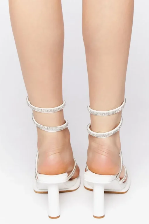 Rhinestone Ankle-Wrap Stiletto Heels