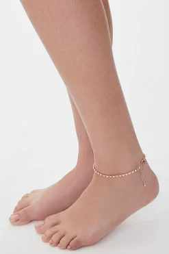 Rhinestone Box Chain Anklet
