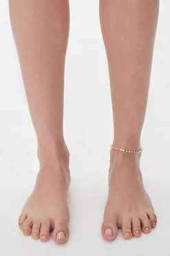 Rhinestone Box Chain Anklet
