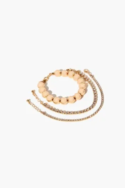 Rhinestone Box Chain Bracelet Set